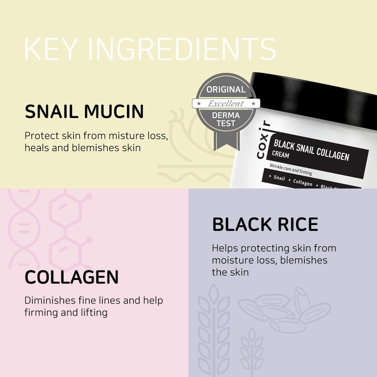 coxir BLACK SNAIL COLLAGEN CREAM l Snail Mucin Collagen - coxir Official Imagery - 3