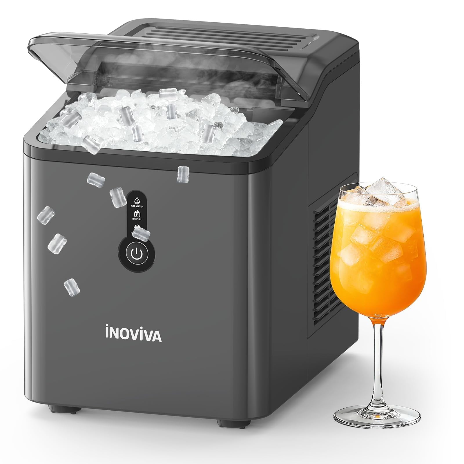 INOVIVA Nugget Ice Maker Countertop – 6 Mins Fast Ice - Product Imagery