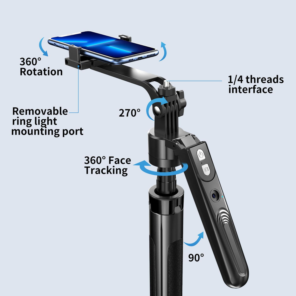 70 9 Auto Face Tracking Selfie Stick Tripod for iPhone with - yAyusi Official Imagery - 5