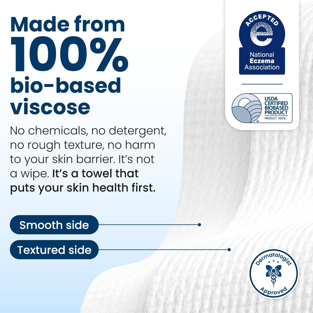 Clean Skin Club Clean Towels XL®, 100% USDA Biobased Face Towel, - CLEAN SKIN CLUB