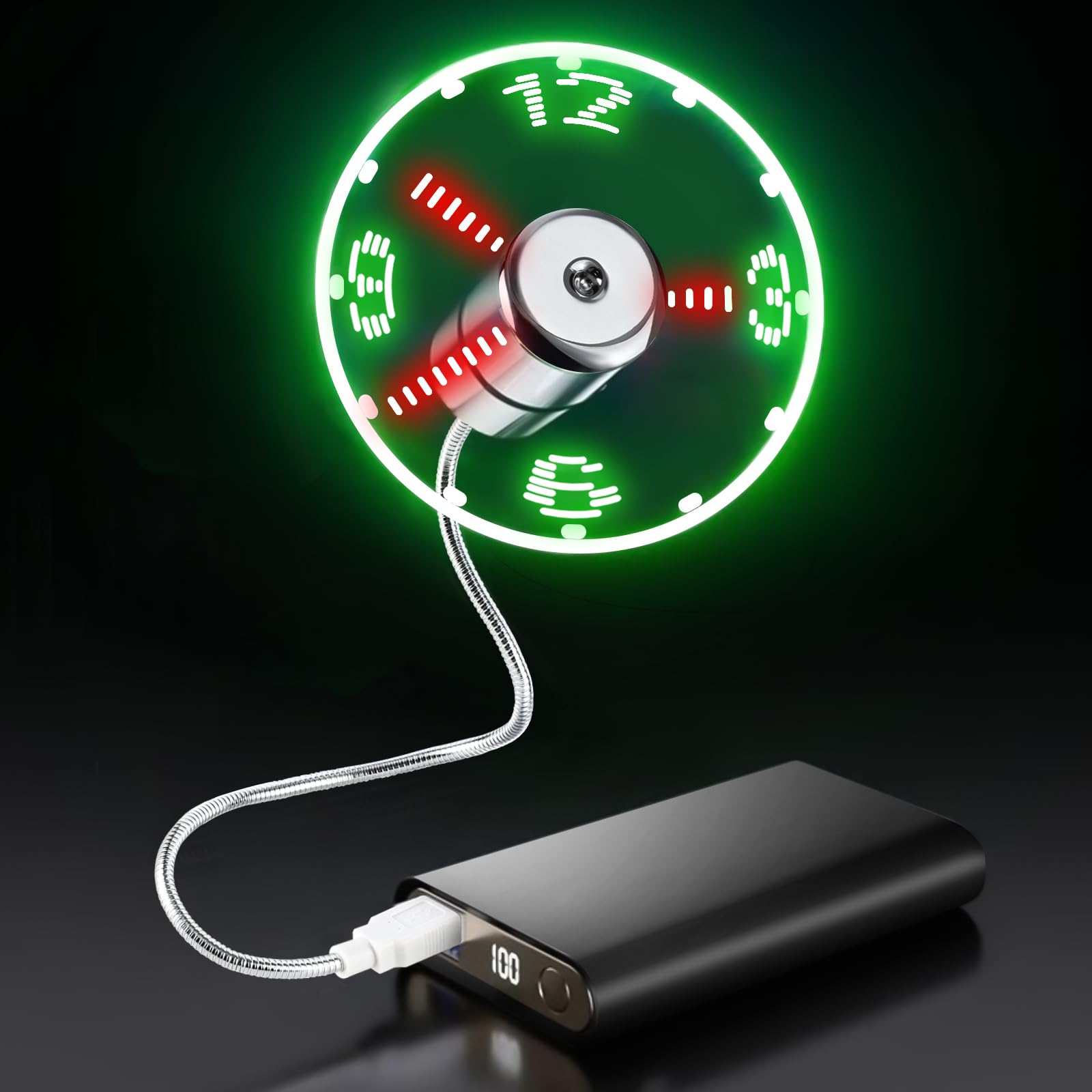ONXE LED USB Clock Fan with Real Time Display Function,Stocking S by ONXE - Angle View 6