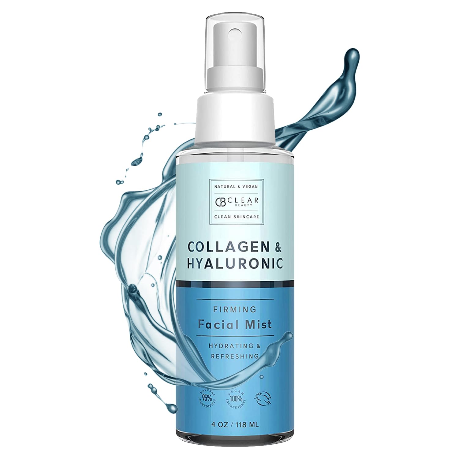 Clear Beauty Hyaluronic Acid & Collagen Hydrating Facial Mist, Dermatologist Tested - Clear Beauty Official Product View 2