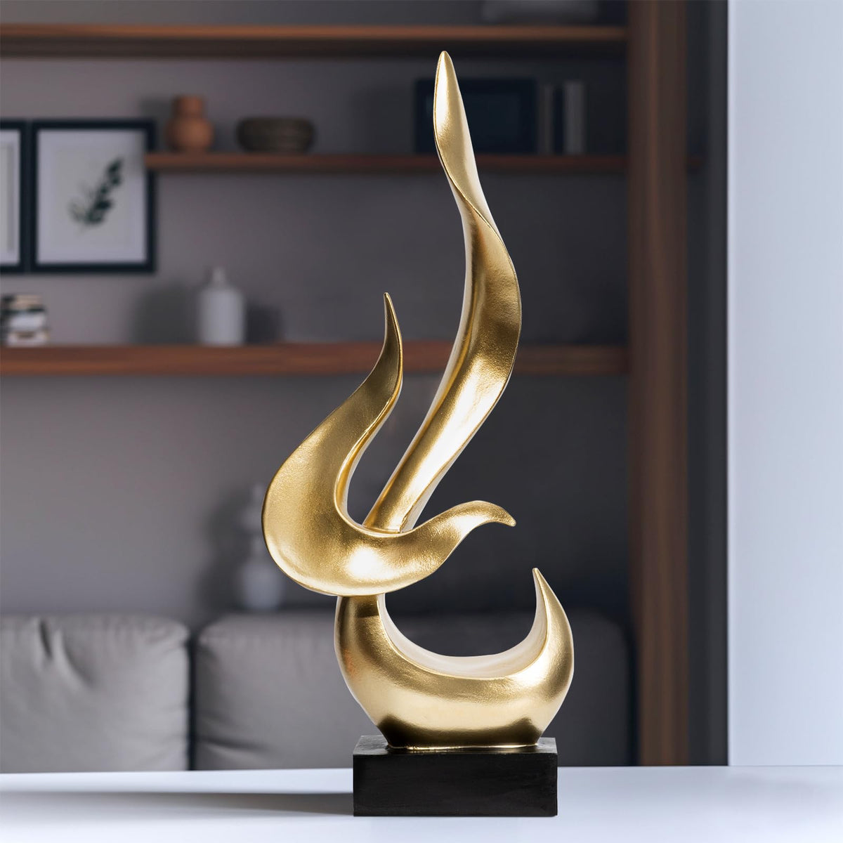 Fire Flame Sculpture Modern Abstract Statue Office Decor for - Paytonture Official Imagery - 6