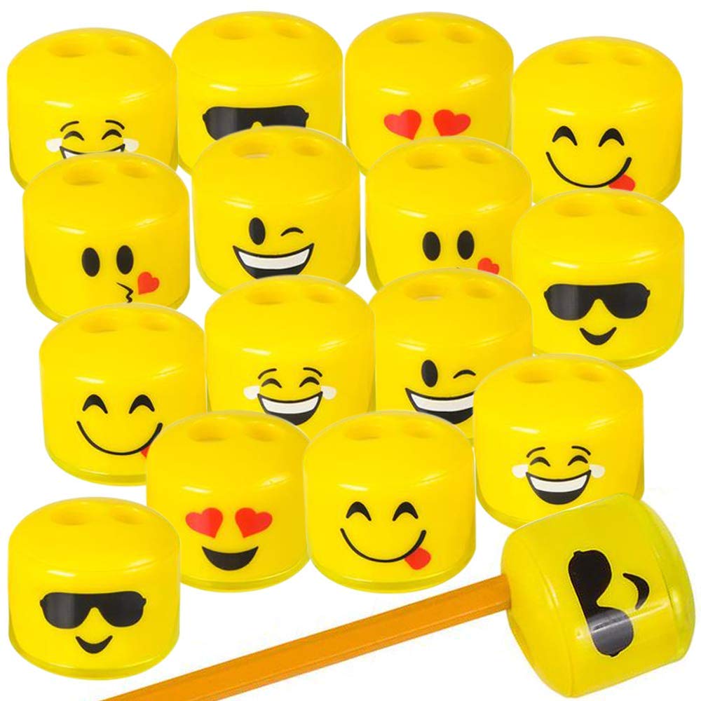 ArtCreativity Emoticon Sharpeners for Kids, Bulk Pack of 24, - Product Imagery