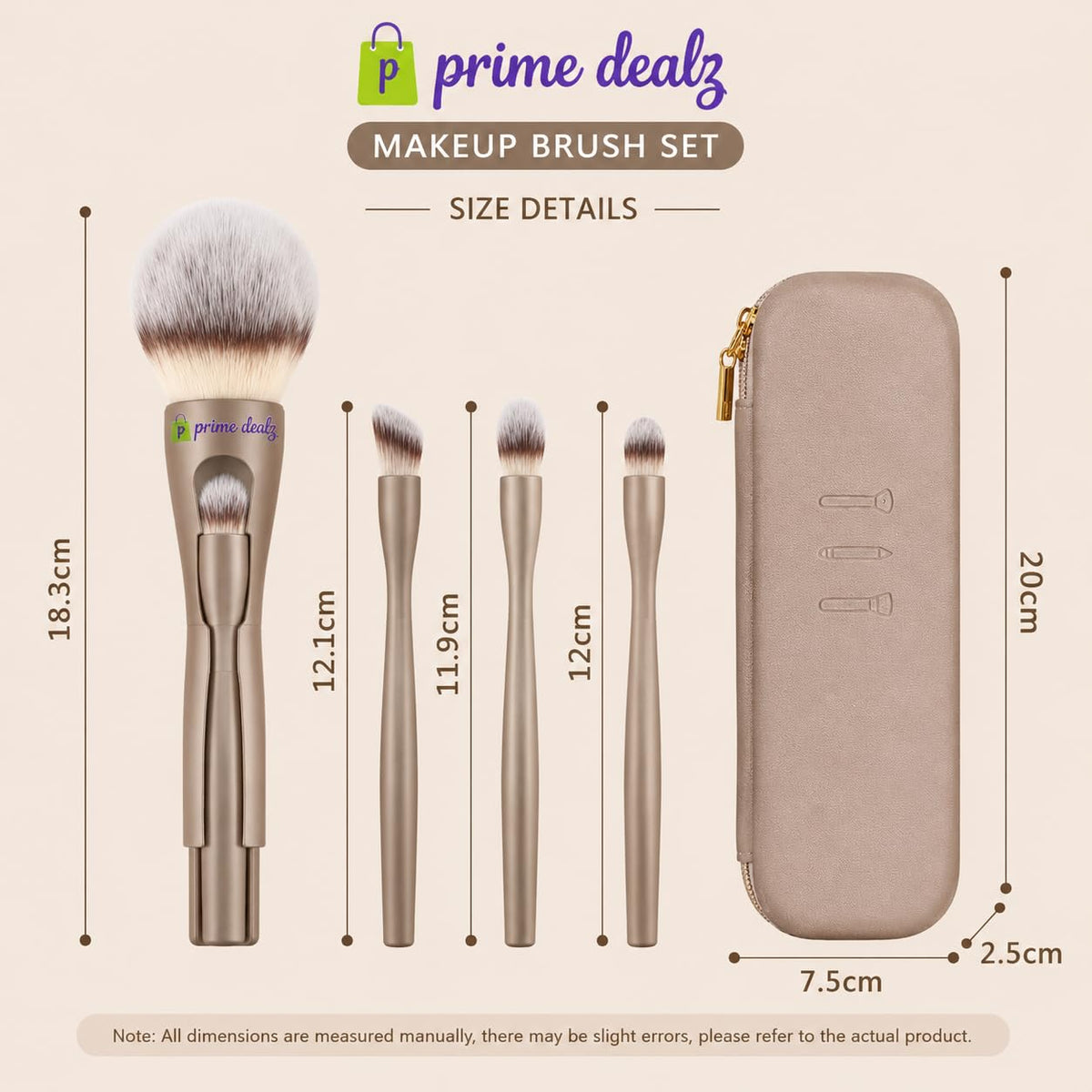 4 in 1 Magnetic Makeup Brush Set Detachable Travel Cosmetic - PrimeDealz Official Imagery - 5