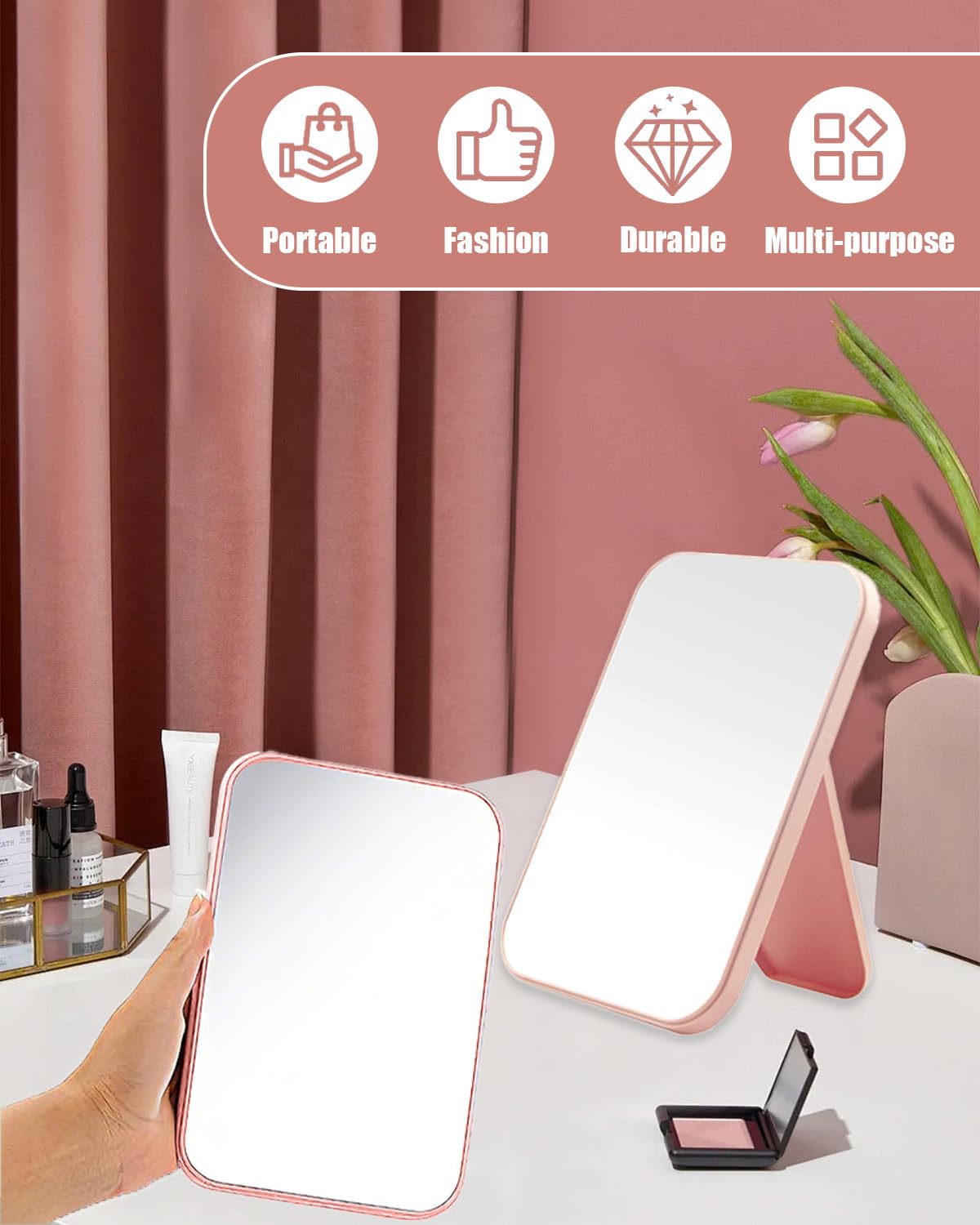 Foldable Mirror 20 Pack Desktop Makeup Mirror Simple Folding - Wuqoioo Official Imagery - 6