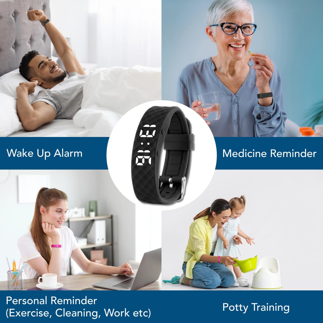 Tabtime Vibrating Alarm Reminder Watch - with up to 10 Personal Alarms - View 3