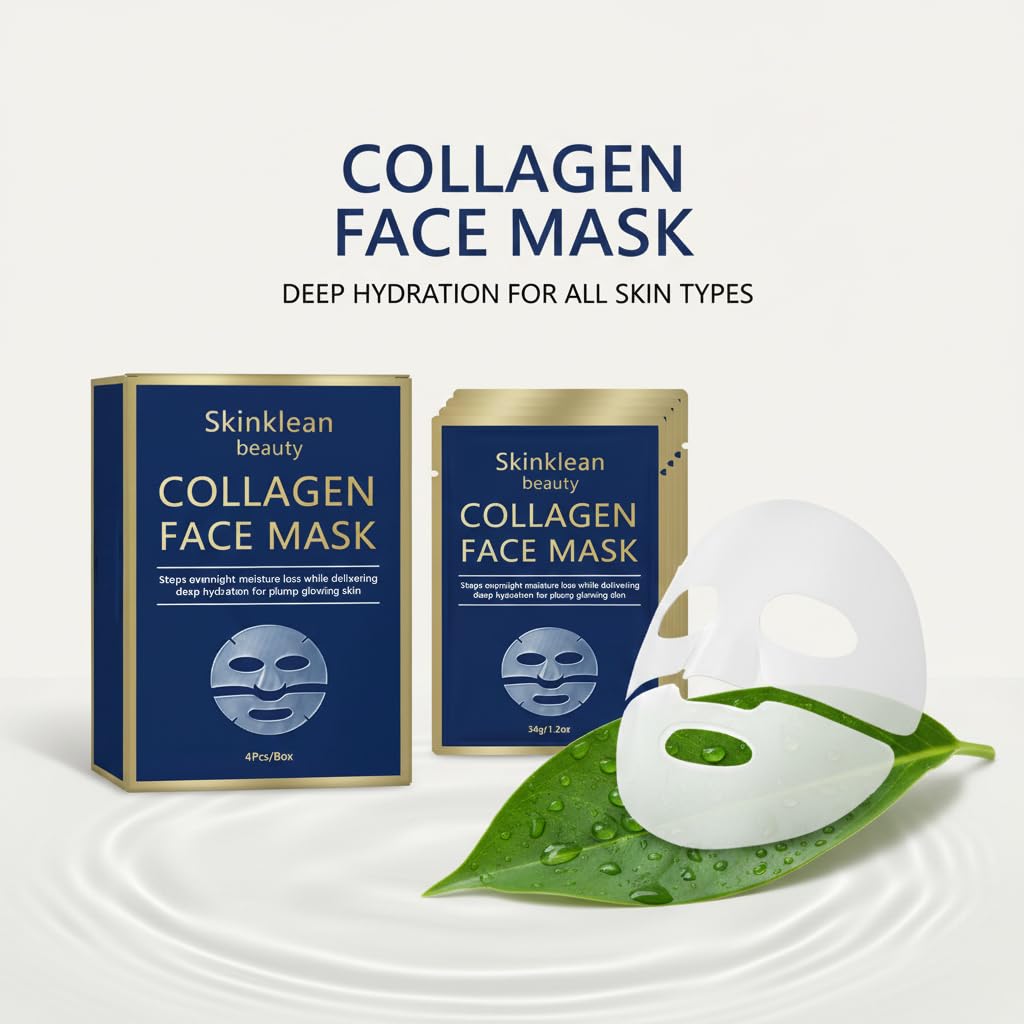 Collagen Face Mask Deep Hydration Refreshing and Light - Skinklean Beauty Official Product Imagery - 6