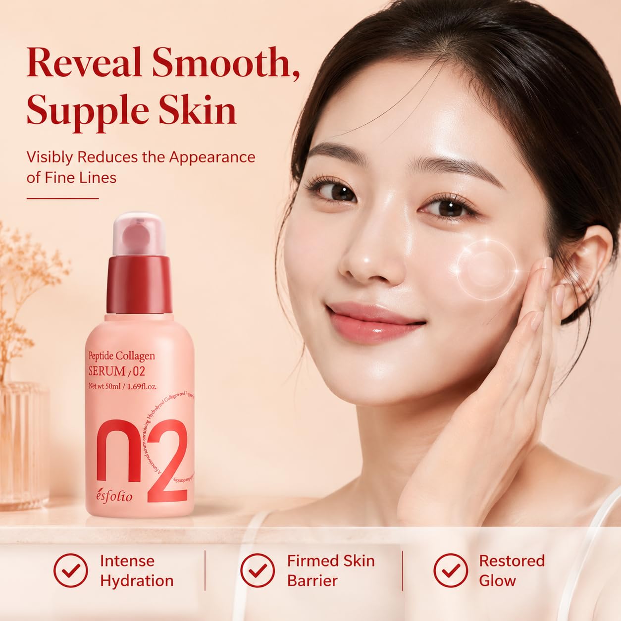 Esfolio Korean Skincare Peptide Collagen Serum 50 ml / 1.69 fl - esfolio