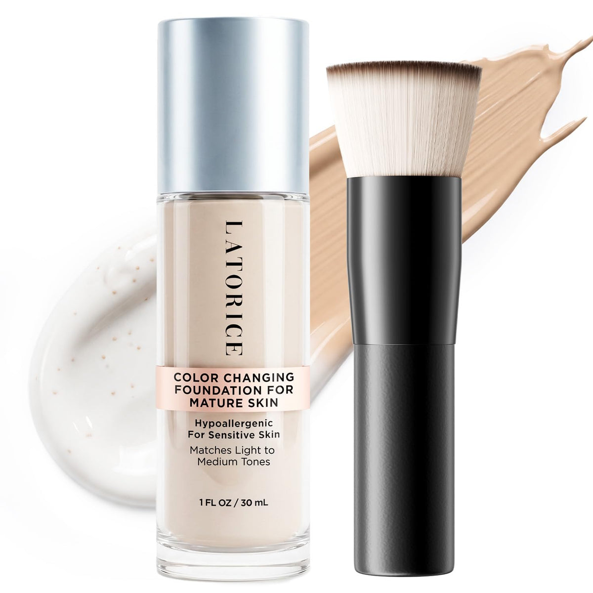 Color Changing Foundation with Professional Brush for Mature - LATORICE Official Imagery - 2