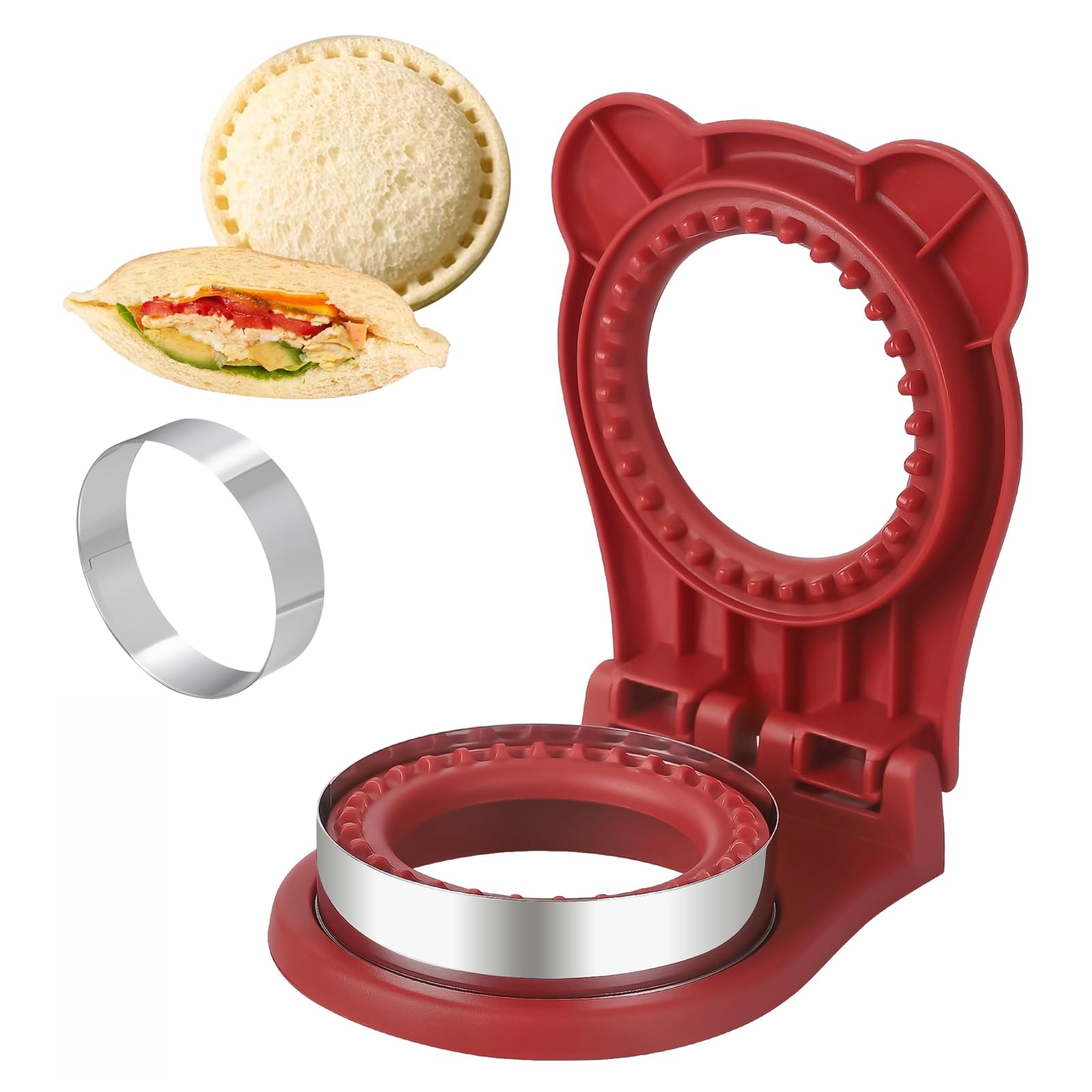 CHICHAUS Uncrustable Sandwich Maker, Sandwich Pocket Circle Shape by CHICHAUS - Angle View 9