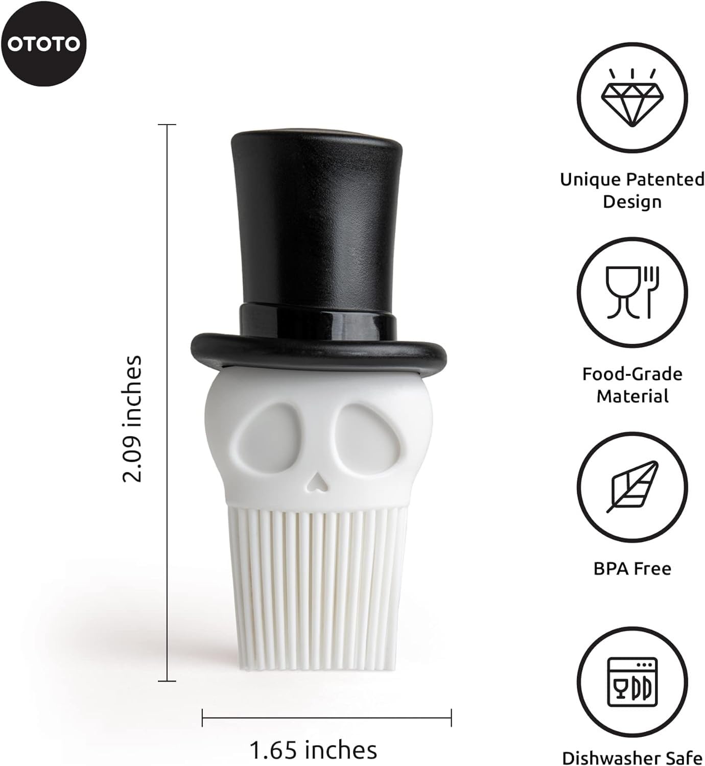 OTOTO Skully Basting Brush - Food Basting Brush for Cooking, Halloween - View 2