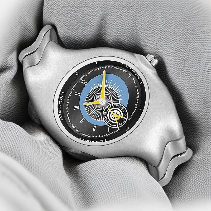 MASTOP Futuristic Quartz Metal Wrist Watch for Men and Women, - Product Imagery