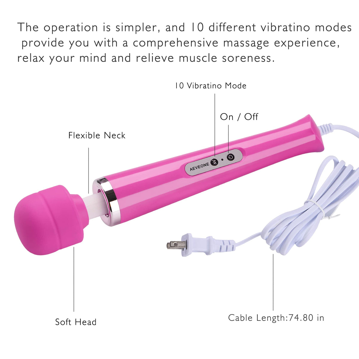 AEVEONE Wired Powerful Handheld Electric Massager Strong - AEVEONE Official Imagery - 5