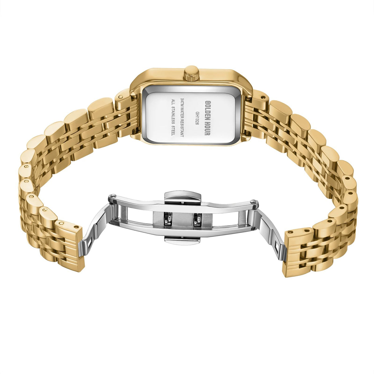 GOLDEN HOUR Women s Rectangular Quartz Watch Gold Tone - GOLDEN HOUR Official Imagery - 6