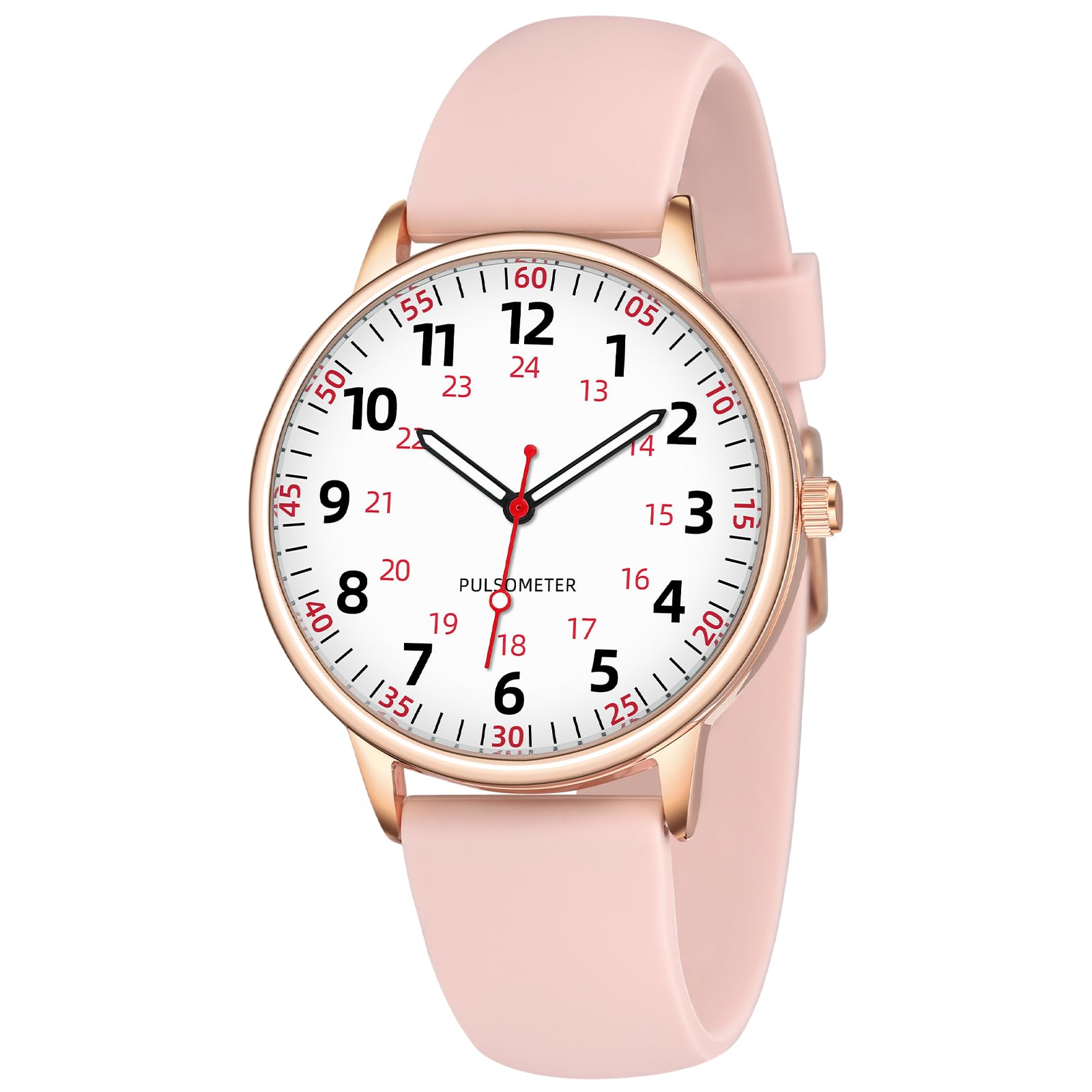 TWOPTION Nurse Watch for Women Waterproof Analog Silicone Watch with S - View 10