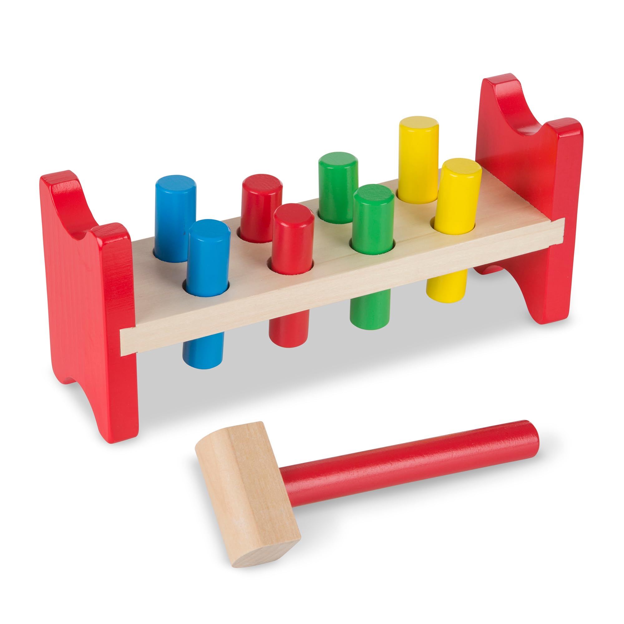 Melissa &amp; Doug Deluxe Wooden Pound-A-Peg Toy with Hammer - 4.6               4.6 out of 5 stars