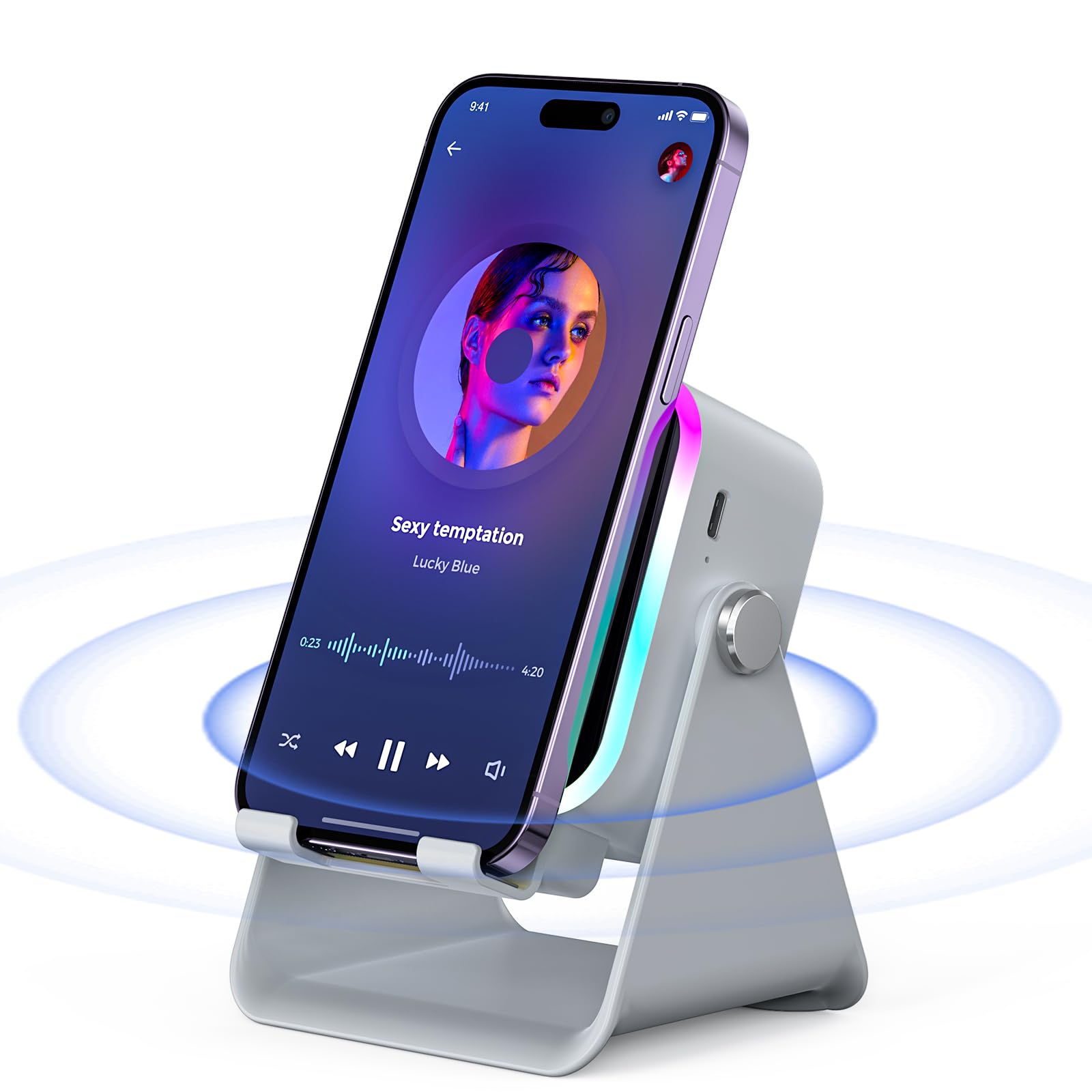 AIKELA Induction Speaker with Phone Stand 5 in 1 Wireless Bluetoo - AIKELA Official Product View 9