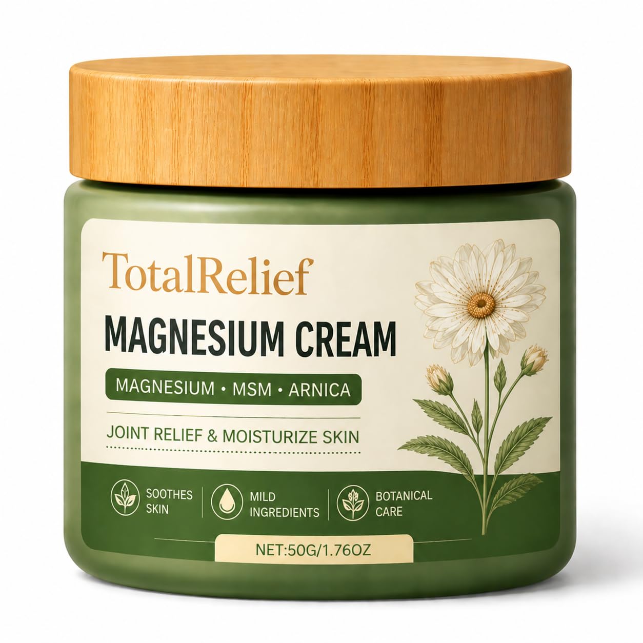 TotalRelief Magnesium Body Cream – MSM & Arnica, 1.76oz