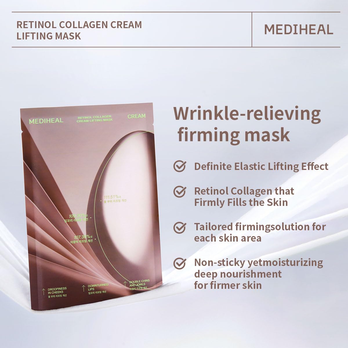 MEDIHEAL Retinol Collagen Cream Lifting Mask (4 Counts) - MEDIHEAL Official Product View 4