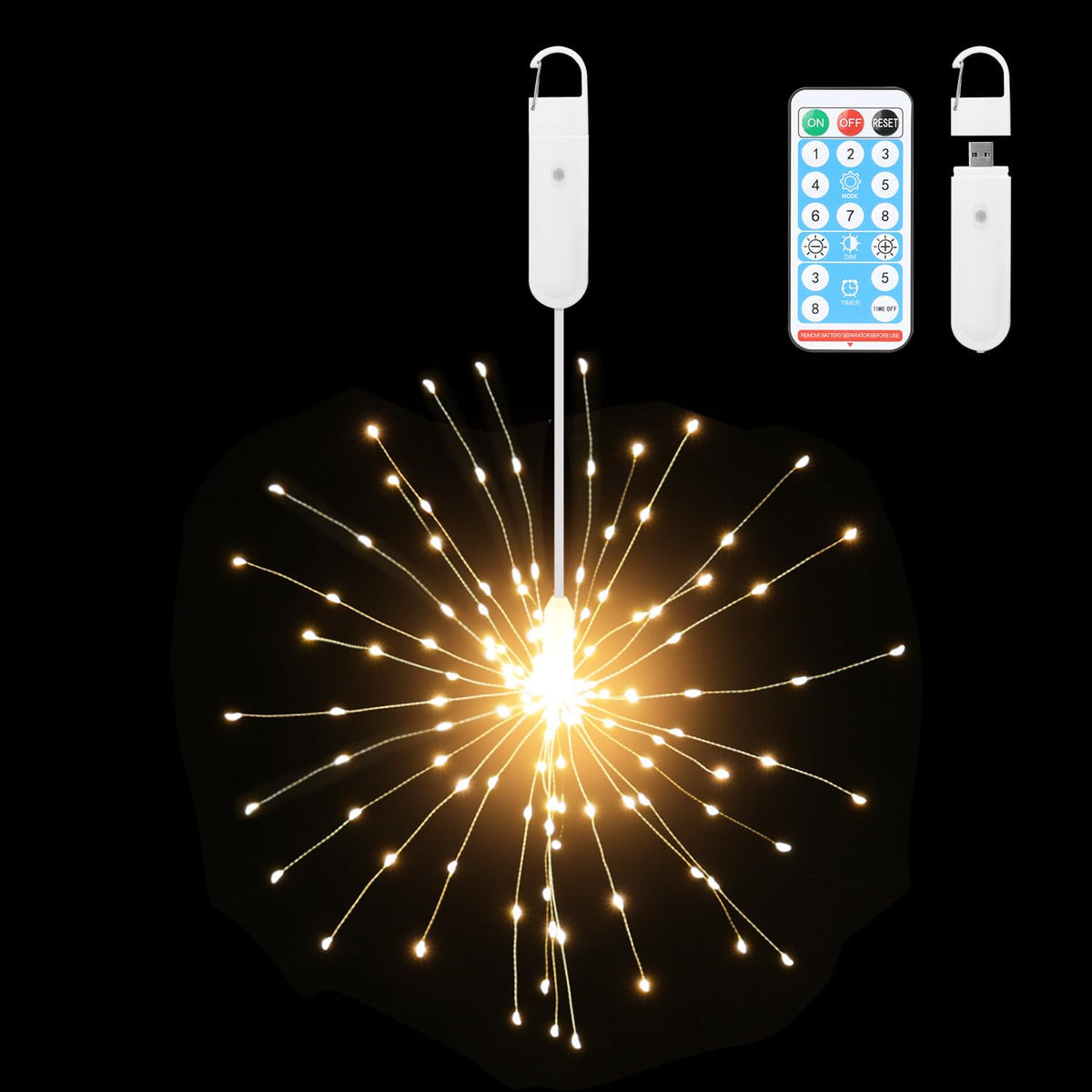 120LED Firework Lights Rechargeable Hanging Likes Star Fairy - ACALEPH Official Imagery - 8
