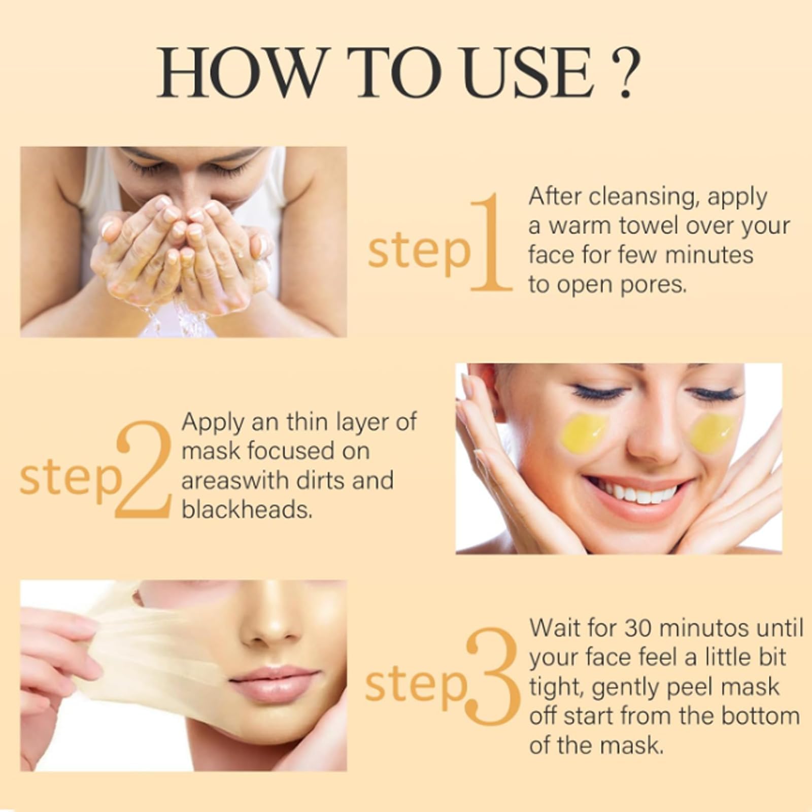 Vitamin C Peel Off Face Mask, Turmeric Moisturizing Mask, Deep - BEAUTYTURESS