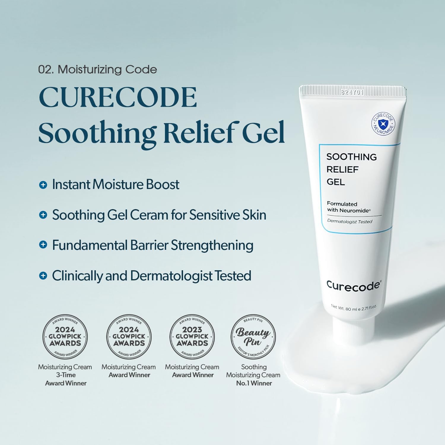 Soothing Relief Gel Moisturizer 80ml (2.71 Fl Oz) Korean - CURECODE