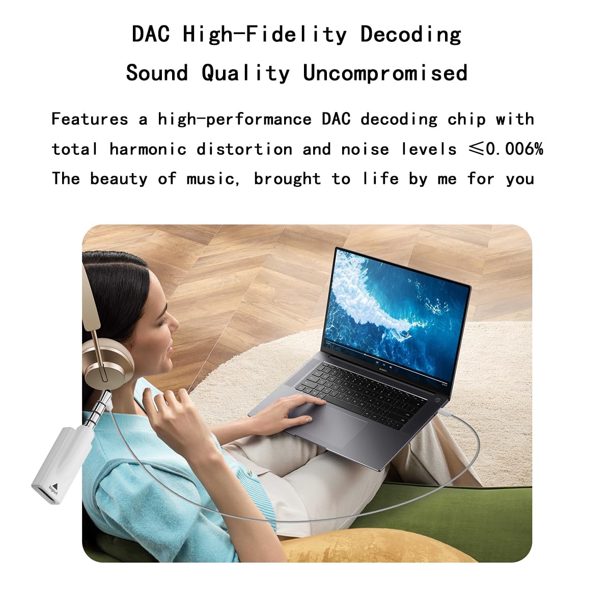 rgzhihuifz Headphone Jack Adapter,TypeC Female to 3.5mm Male Audi by rgzhihuifz - Angle View 4