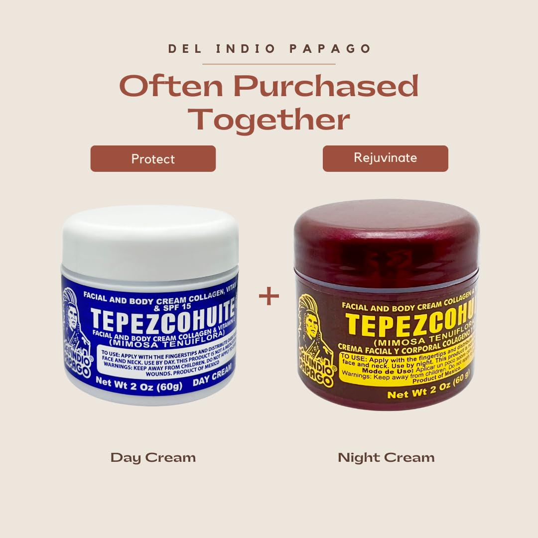Del Indio Papago Cream Moisturizer Bundle - 2 oz Day and Night Cream for Face and Body - Hydrating and Nourishing Anti-Aging Creams for a Healthy Glow - RakRlek Official Product View 7