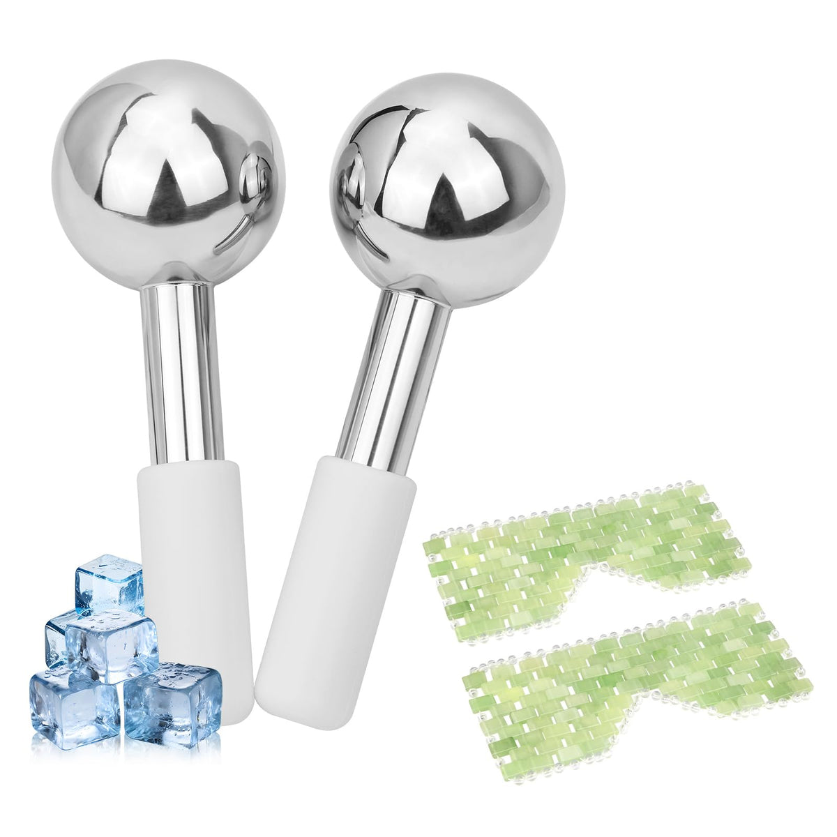 2PCS Jade Eye Mask Ice Globes Set for Face Eyes to Reduce - LazyGa Official Imagery - 2