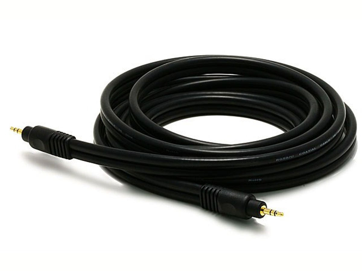 Monoprice Audio Cable - 6 Feet - Black | Premium 3.5mm Stereo Mal by Monoprice - Angle View 7