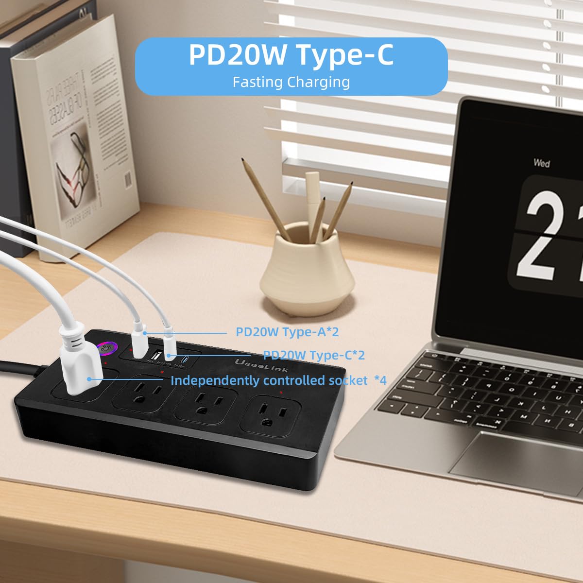 UseeLink Smart Power Strip Surge Protector 16A Smart Plug - UseeLink Official Imagery - 7