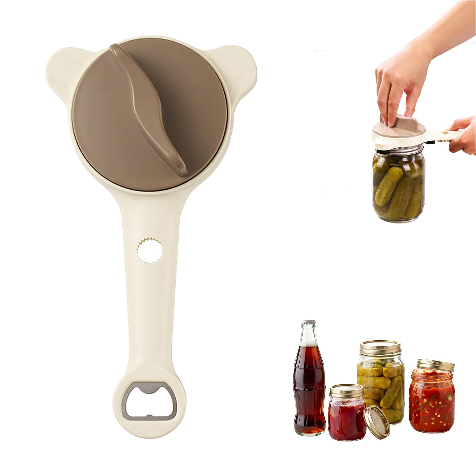 4-in-1 Adjustable Jar & Bottle Opener for Seniors & Weak Hands - Product Imagery