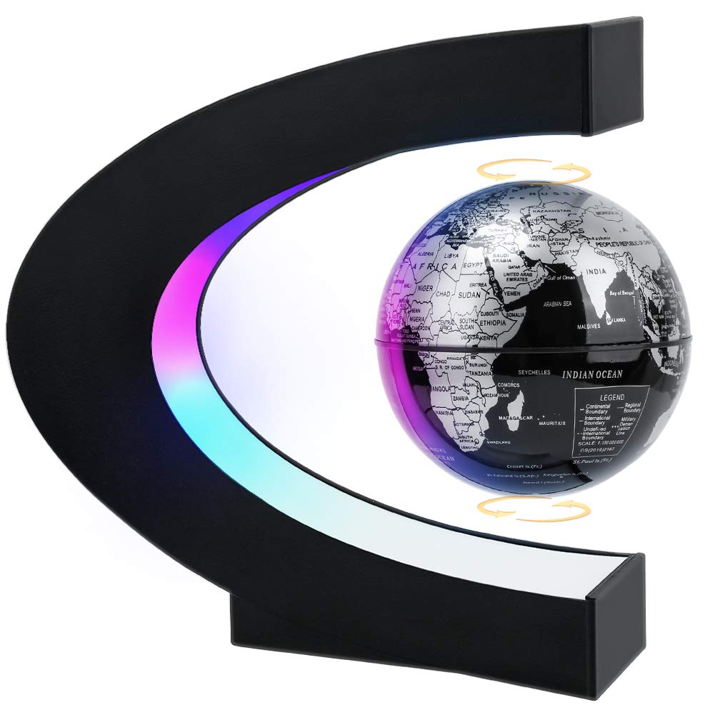 MOKOQI Magnetic Levitating Globe with LED Light | Cool Tech Gift by MOKOQI - Angle View 1
