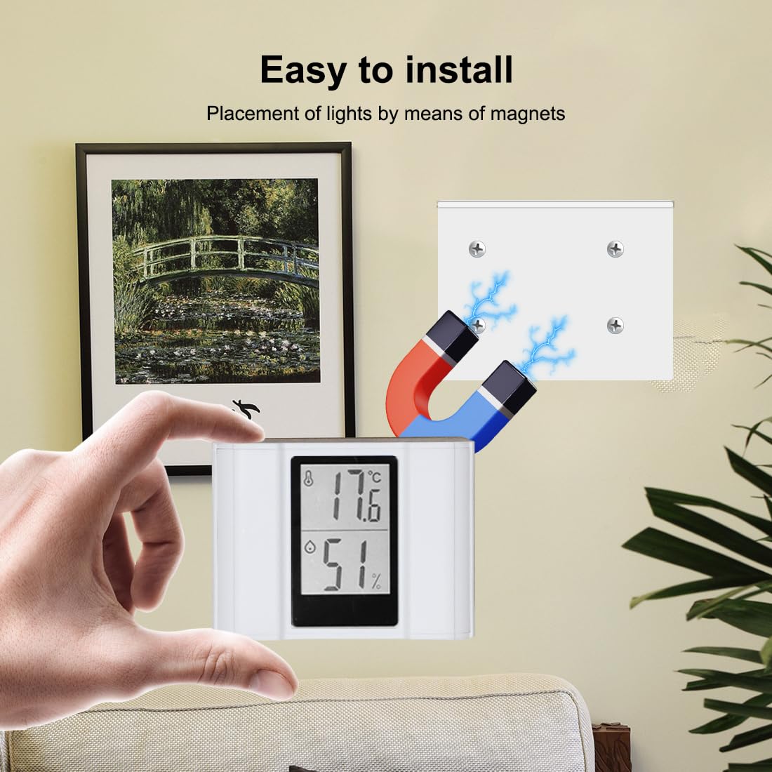 Smart Sensor Wall Lamp Control 3 Colors Wireless Wall Light - UWDESY Official Imagery - 5