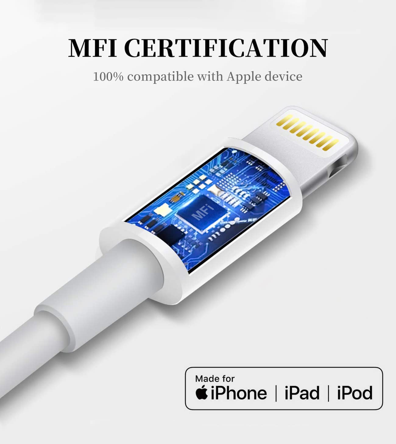 Hatuge Lightning to 3.5mm Audio Cable, Headphone Audio Jack Cord by Hatuge - Angle View 3