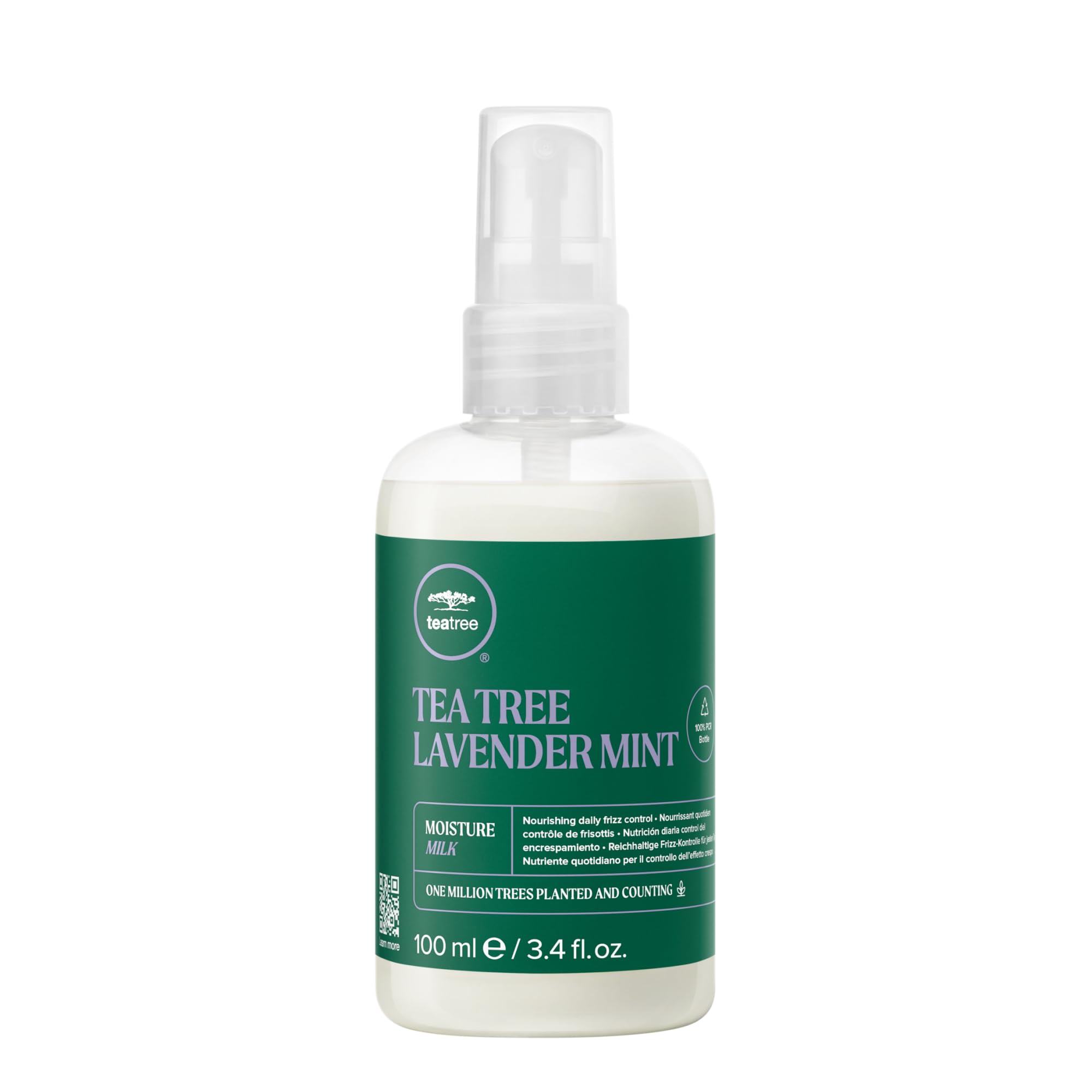 Tea Tree Lavender Mint Moisture Milk, Leave-In Conditioner, For Coarse, Curly + Dry Hair, 3.4 fl. oz.