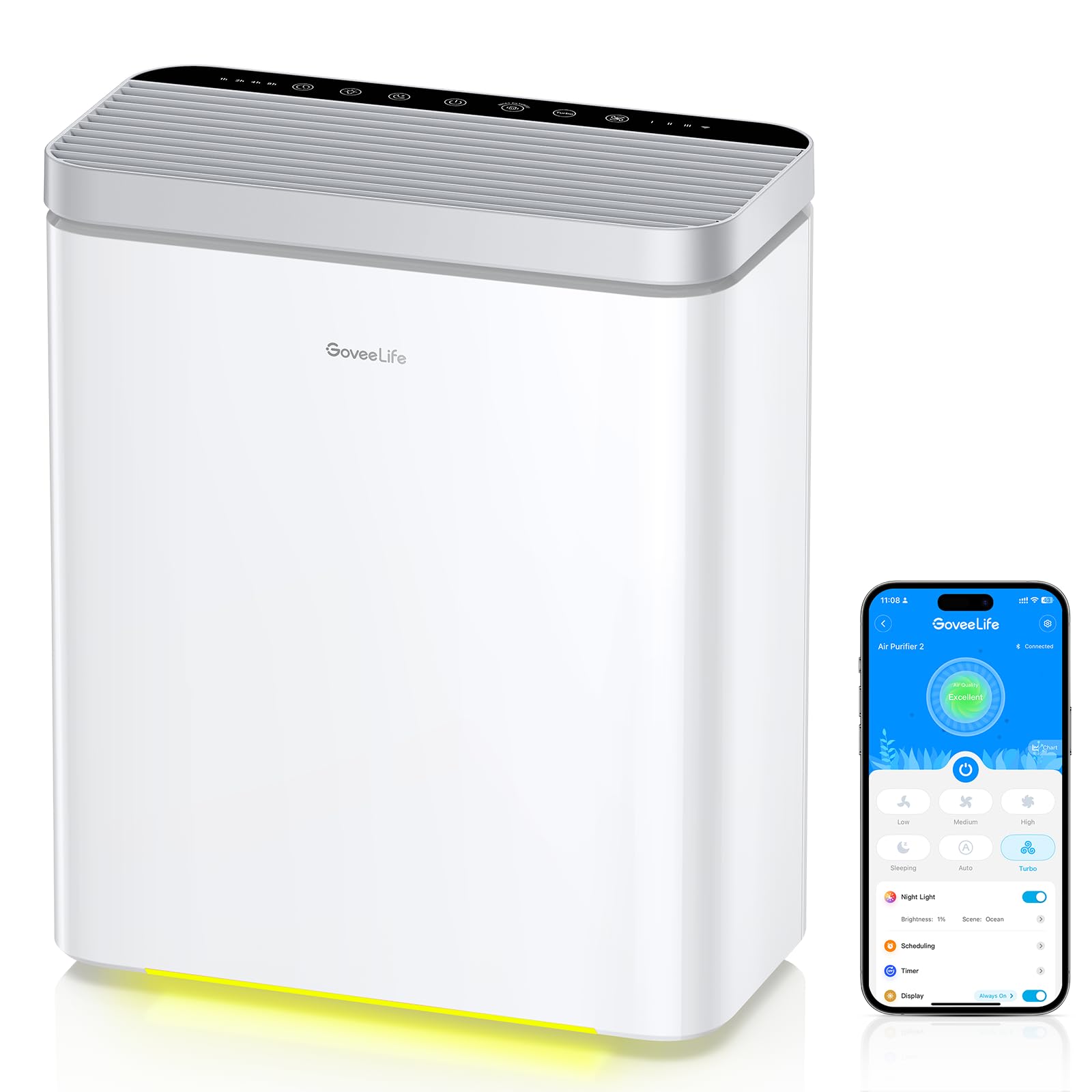 GoveeLife Smart Air Purifier for Home Large Rooms, Covers up to 1 - GoveeLife Official Product View 9