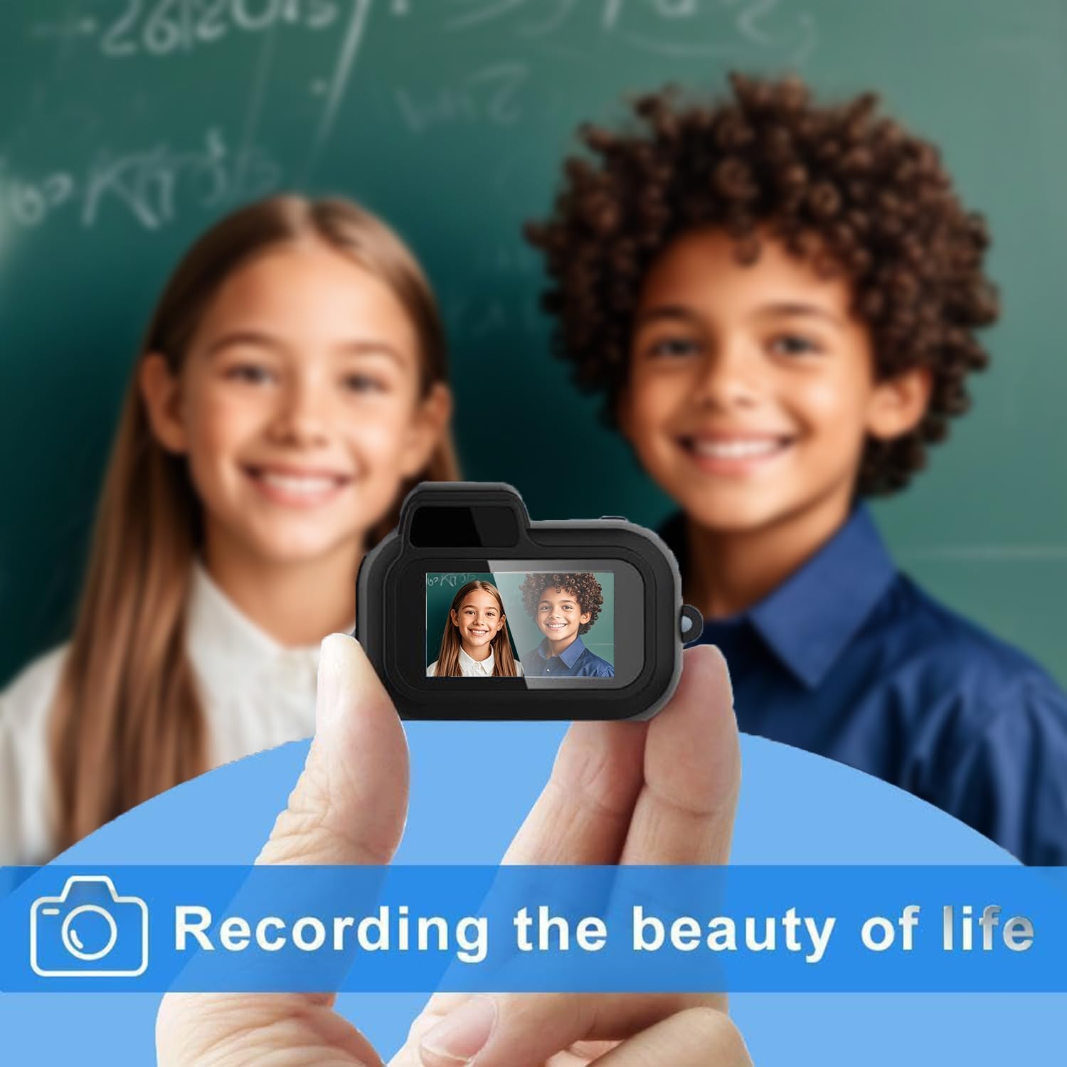 Galatee keychain camera with 1080P mini camcorder, micro DV, and 64GB storage, compact design for discreet recording.