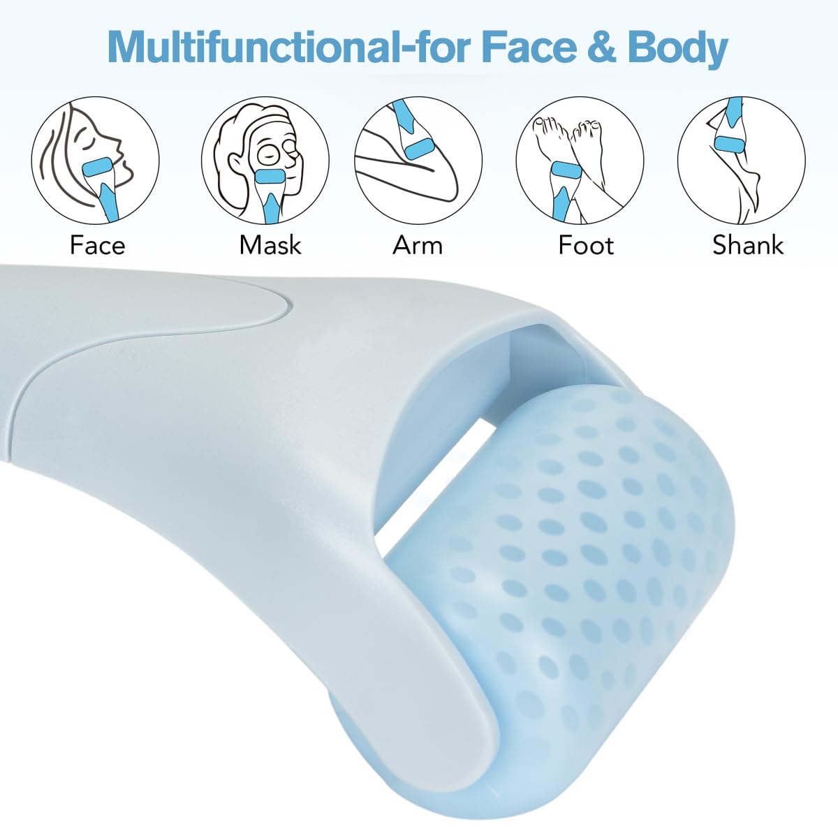 Fronnor ice roller for face and eyes, cooling massage device with textured roller for soothing skin and reducing puffiness.