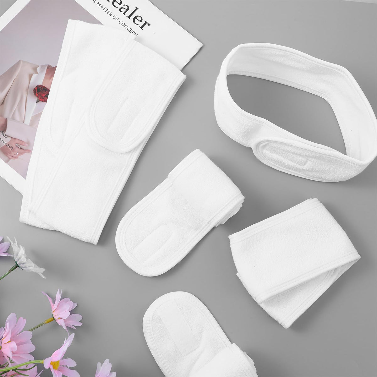 30 Pcs Spa Facial Headband Set Premium Cotton Esthetician - AojSup Official Imagery - 8