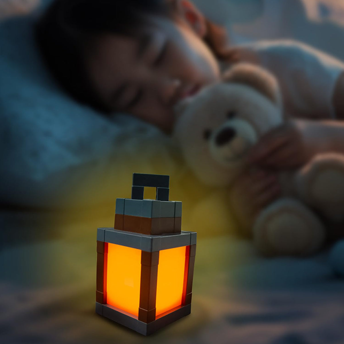 Pixelated Lantern Night Light for Kids Glow LED 16 Colors - LIKEGOR Official Imagery - 3