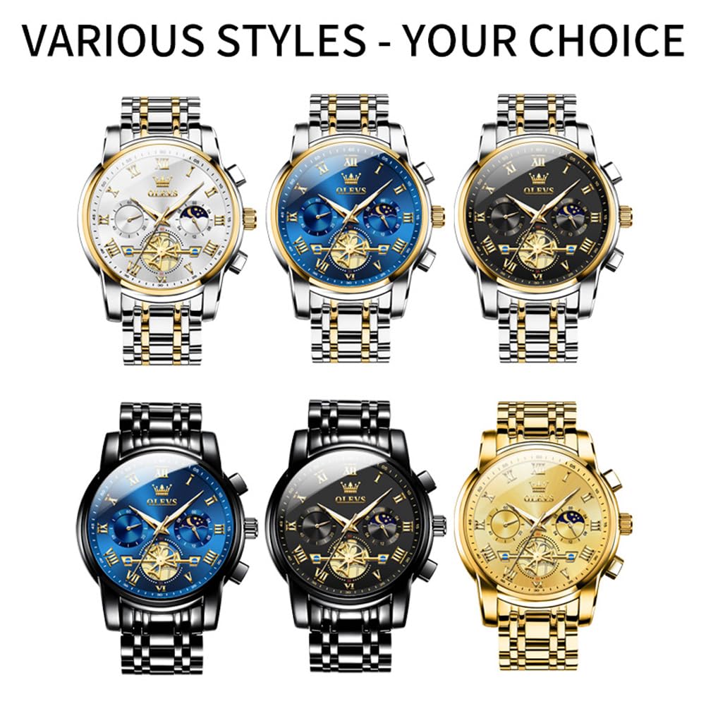 OLEVS Watch Men Luxury Dress Stainless Steel Date Analog Watch Waterpr - View 8