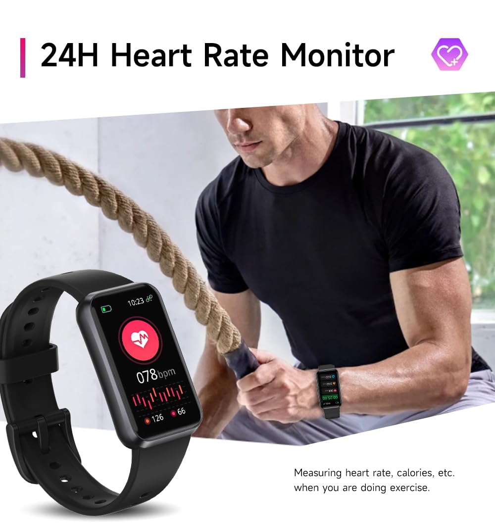 USMECBL Fitness Trackers,Heart Rate Blood Oxygen Sleep Monitor,1.47‘’ - View 3
