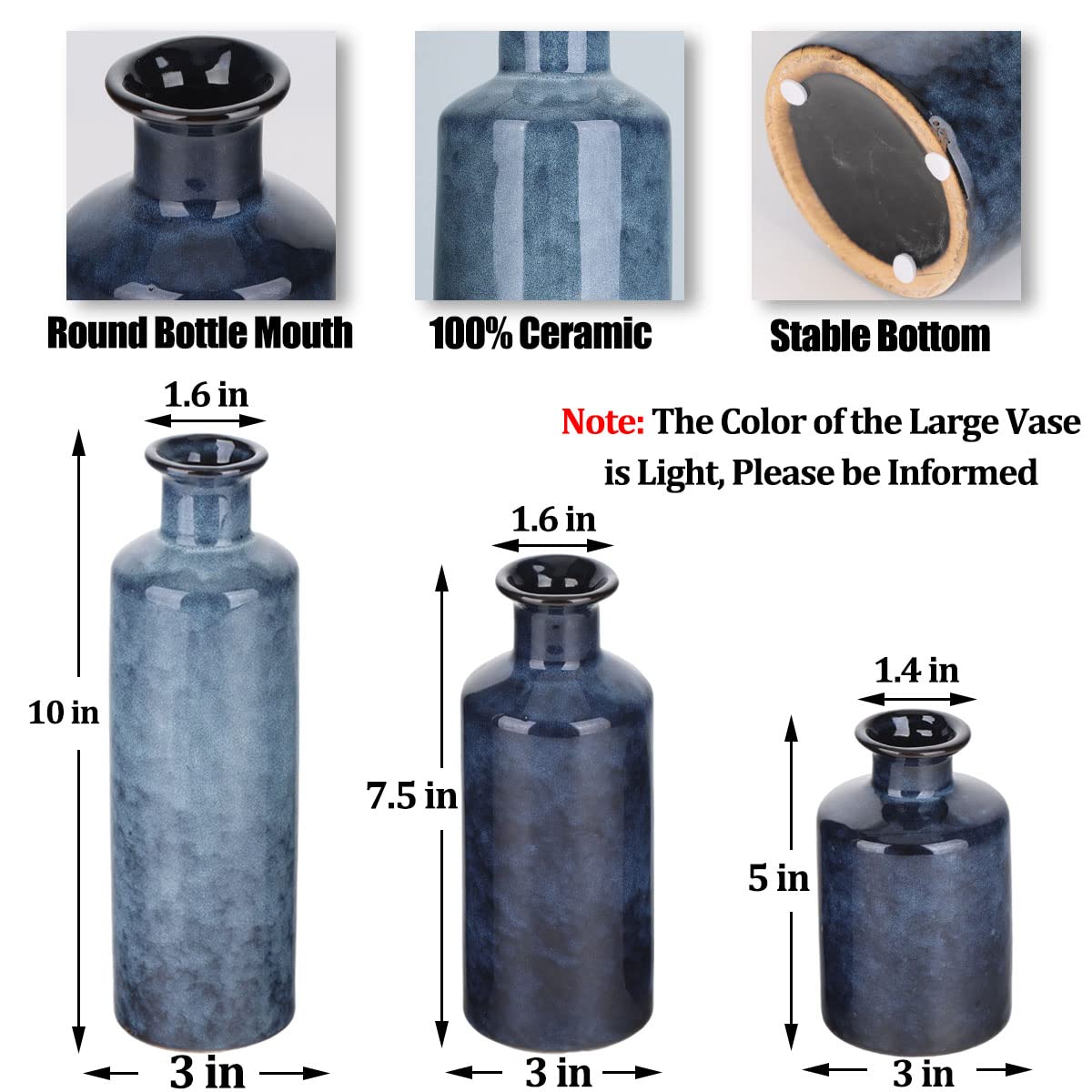 Blue Ceramic Vase Set - QIANLING Official Imagery - 4