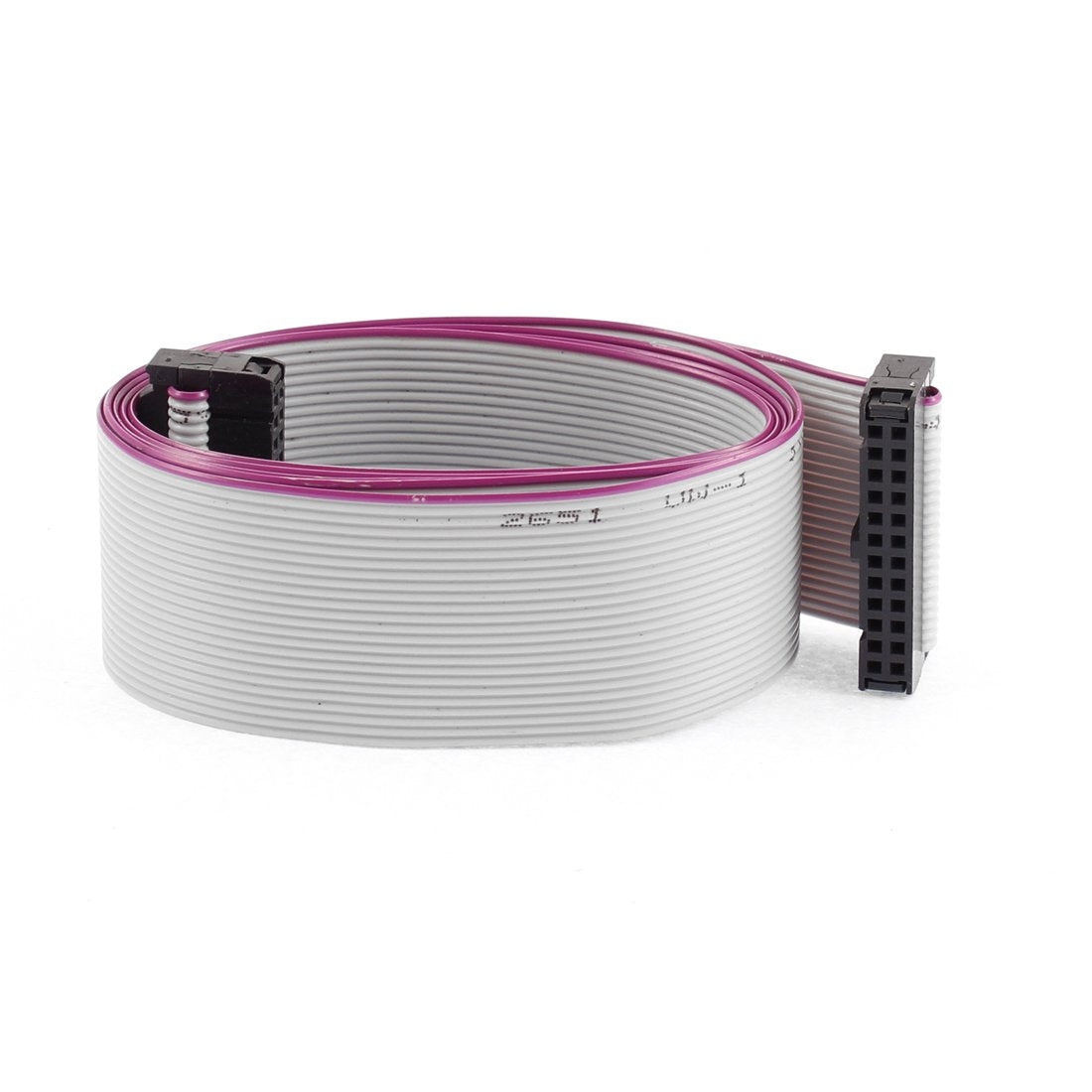 Uxcell IDC connector flat ribbon cable with 24 pins, 2.54mm pitch, 1 meter length, three pieces, electronic wire for electronics.