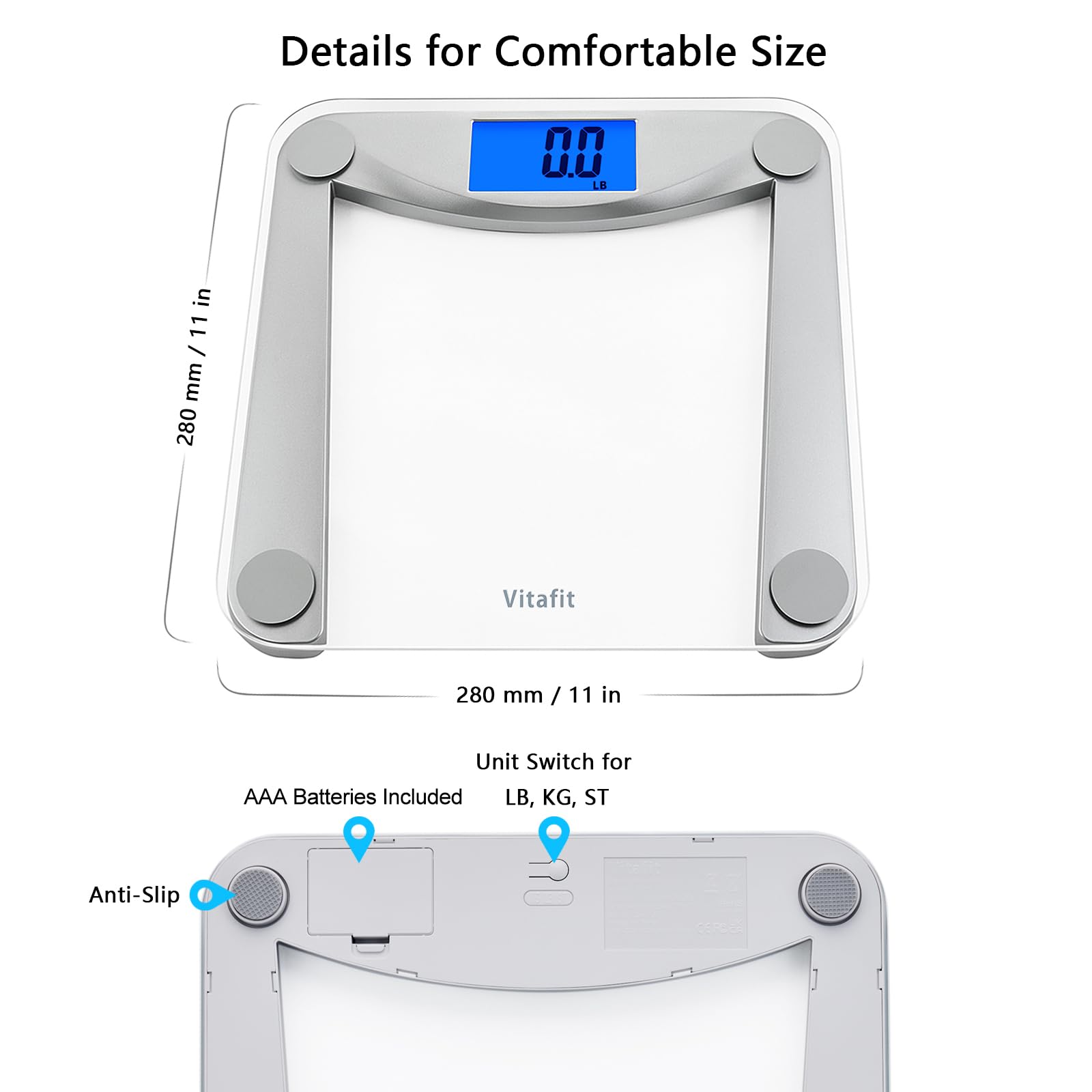 Vitafit Bathroom Scale – High Accuracy Digital Scale