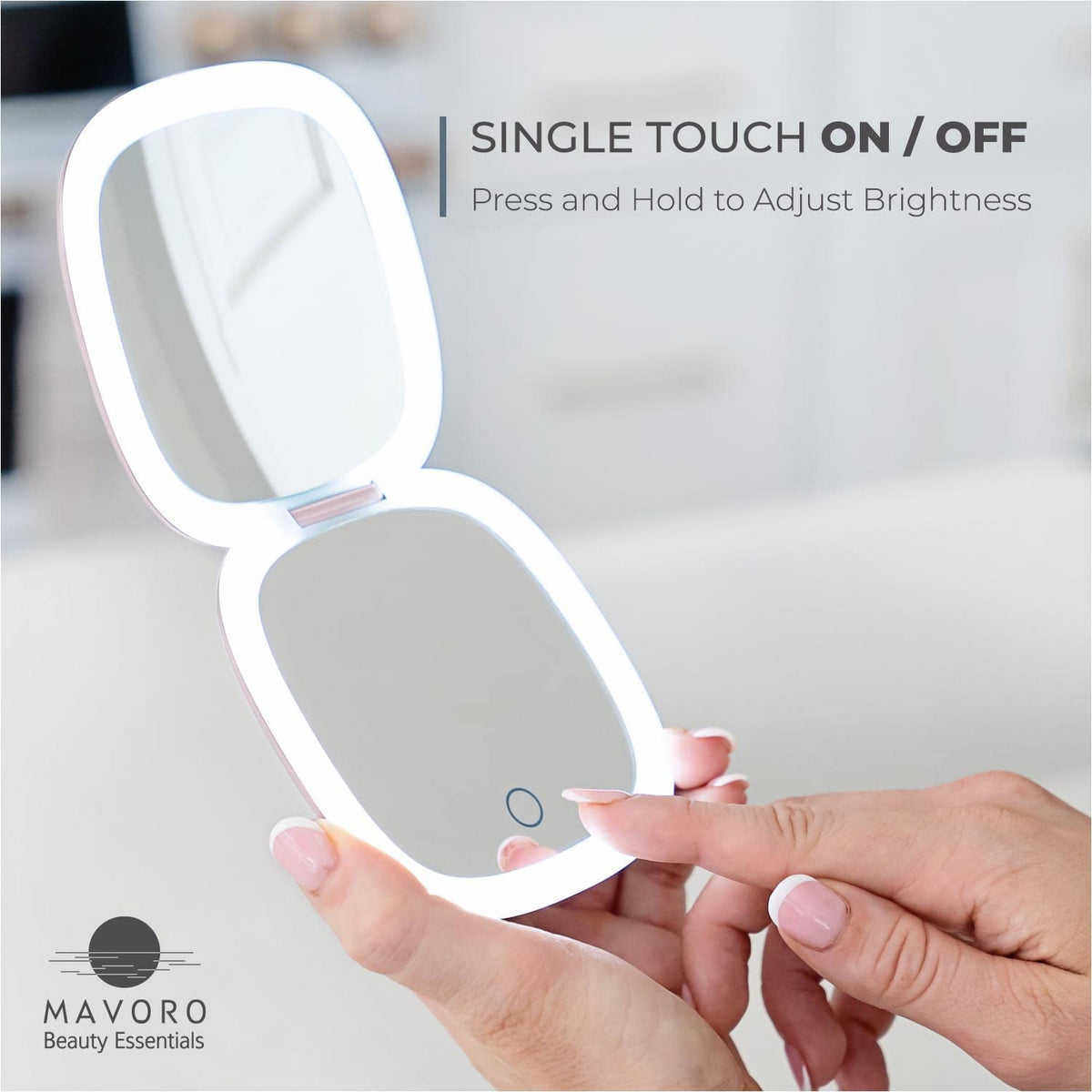Mavoro LED Compact Makeup Mirror - Mavoro Official Imagery - 3