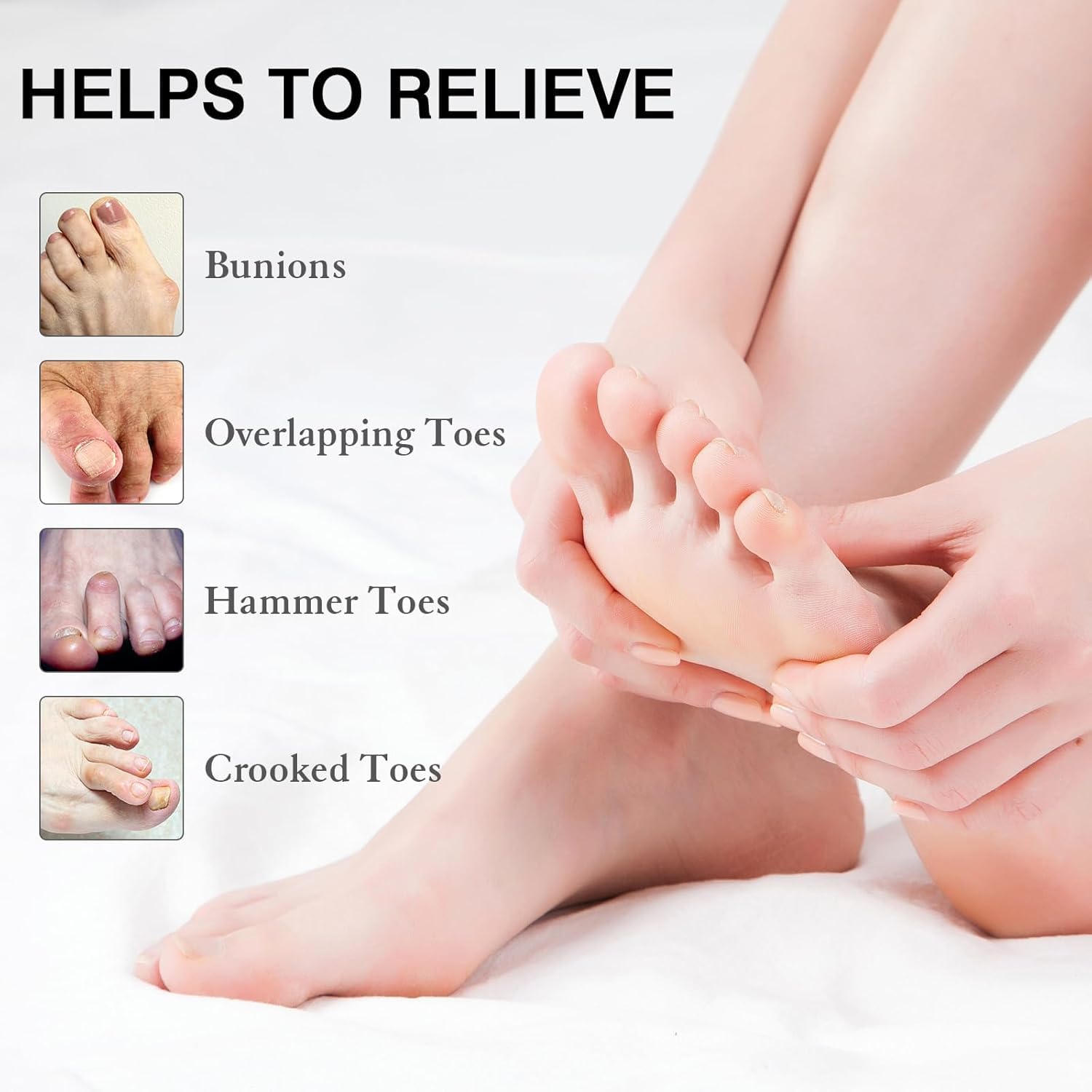 2PCS Toe Spacers Men Women, Pedicure Separators for Bunion Foot Pain Relief