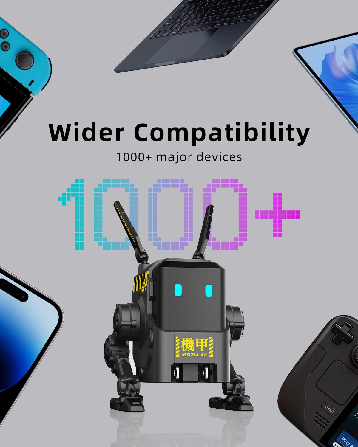 GRAVASTAR 65W GaN Robot USB-C Charger with 3 Ports - GravaStar Official Product View 7